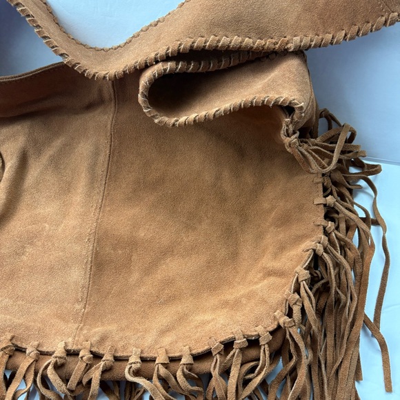 NWOT Urban Outfitters Silence + Noise Suede Fringe Hobo Sling Bag - Picture 5 of 16